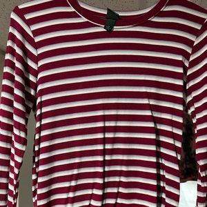 wild fable red & white striped cropped shirt